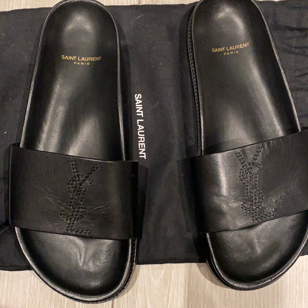 Saint Laurent YSL Black Leather Jimmy Joan